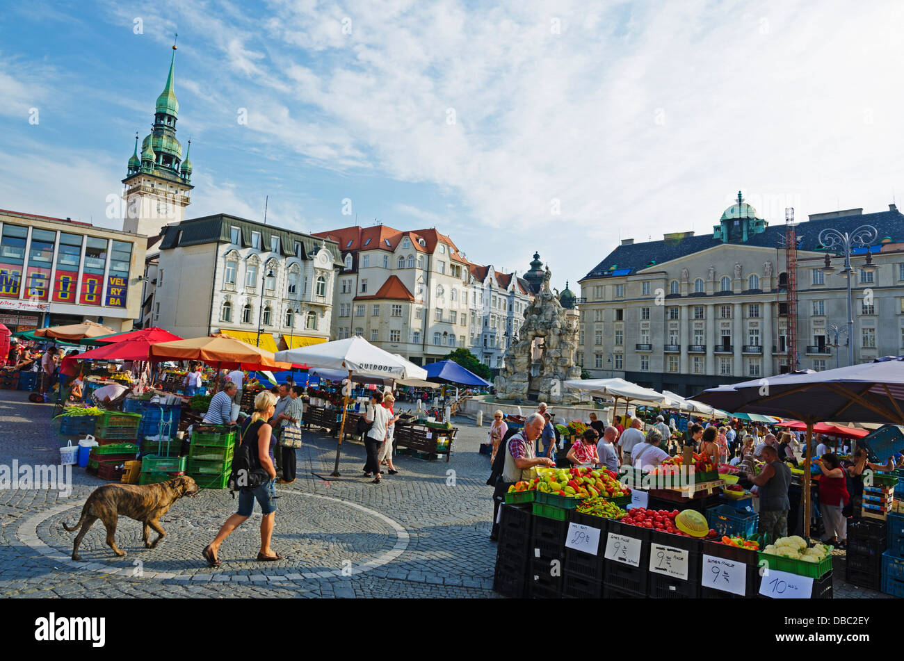 market square, Brno, Czech Republic, Europe Stock Photo