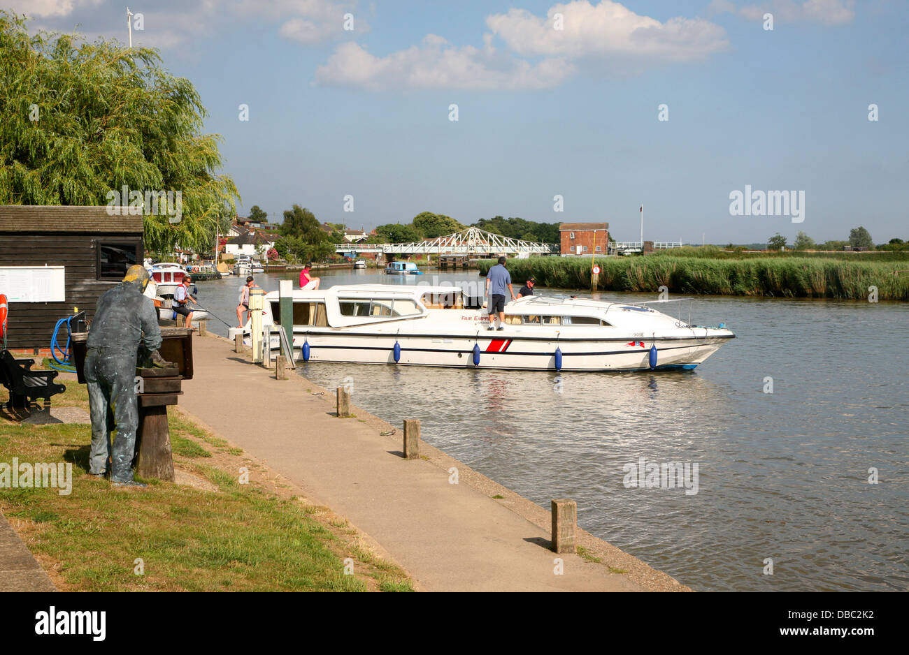 Boats on the River Yare at Reedham Norfolk England Stock Photo