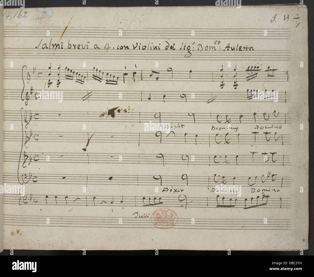 This image depicts a manuscript page from Domenico Auletta's work ...