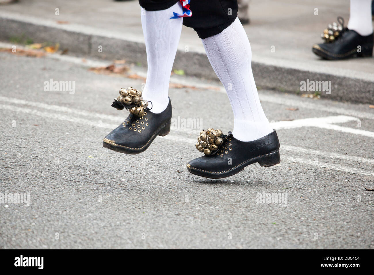 Morris dancers feet and shoes Stock Photo