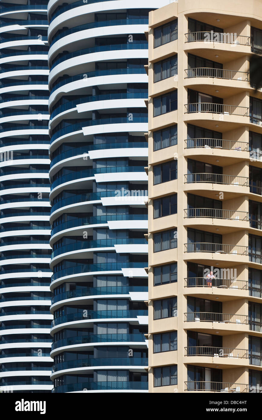 Highrise apartment blocks. Broadbeach, Gold Coast, Queensland, Australia Stock Photo