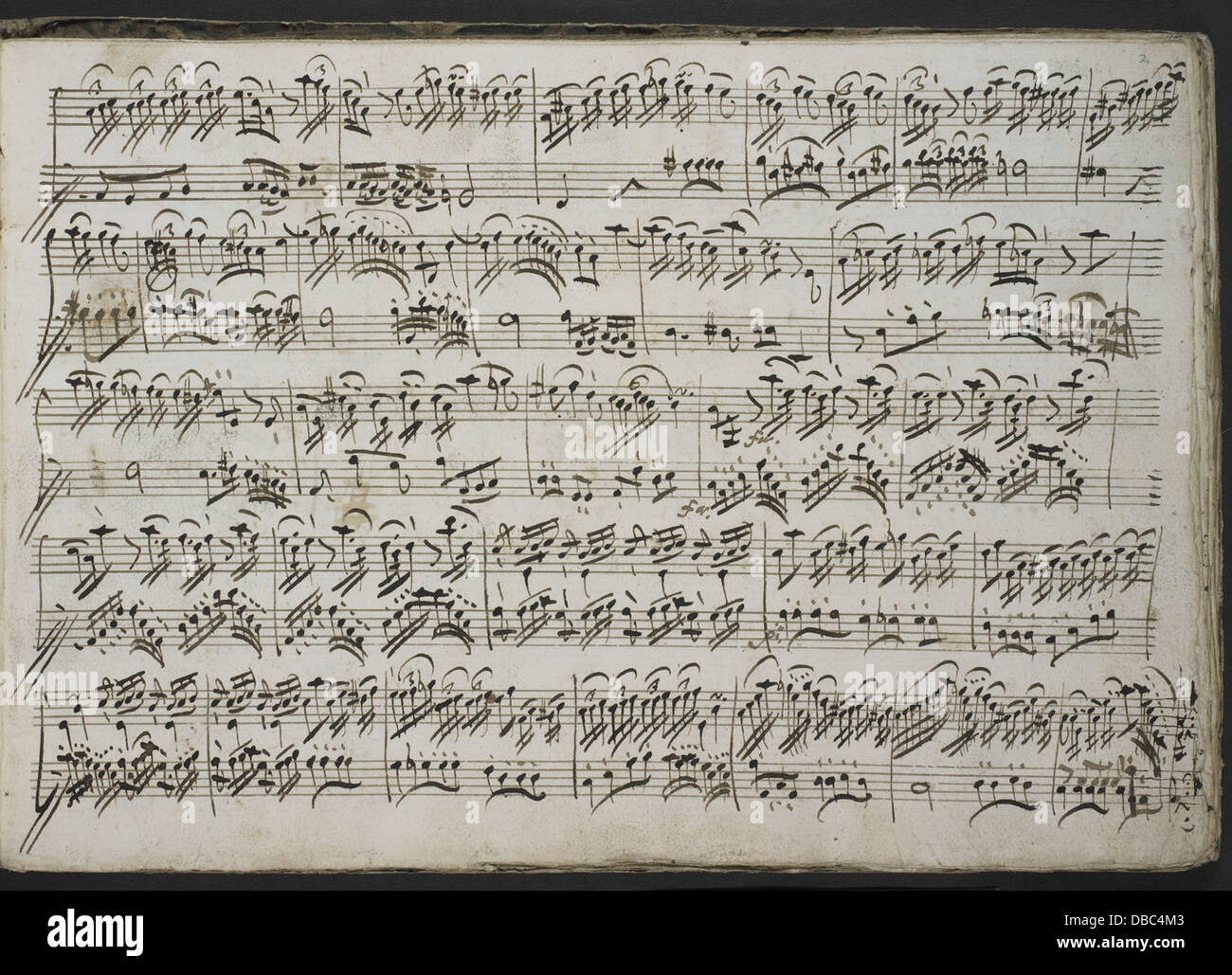 Emanuele Barbella - Sei Sonate C3 A0 violino Solo, C3 A8 Cembalo. (BL Add MS 56102 f. 2r) Stock Photo