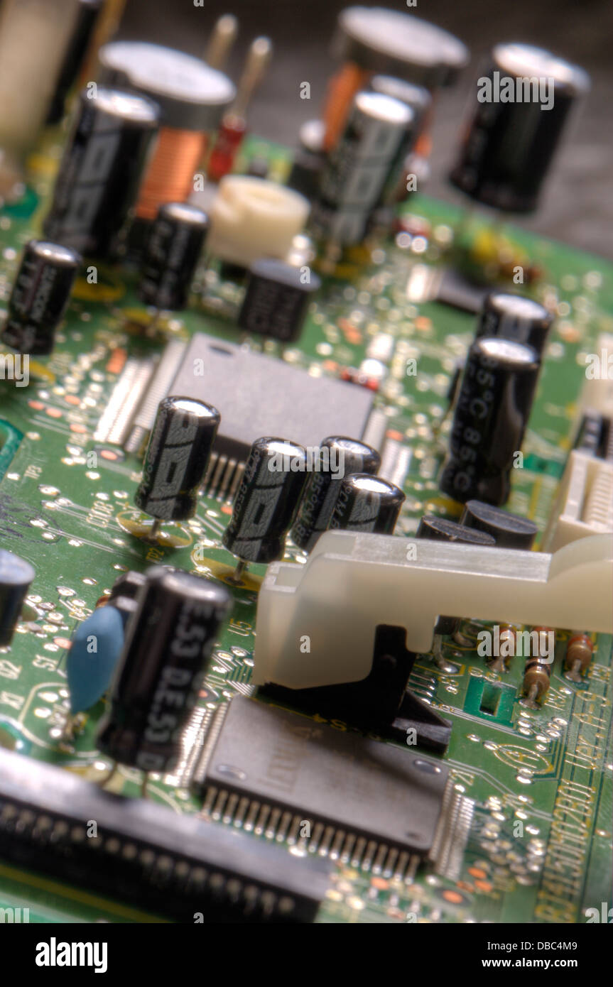 Close-up of a printed circuit board Stock Photo