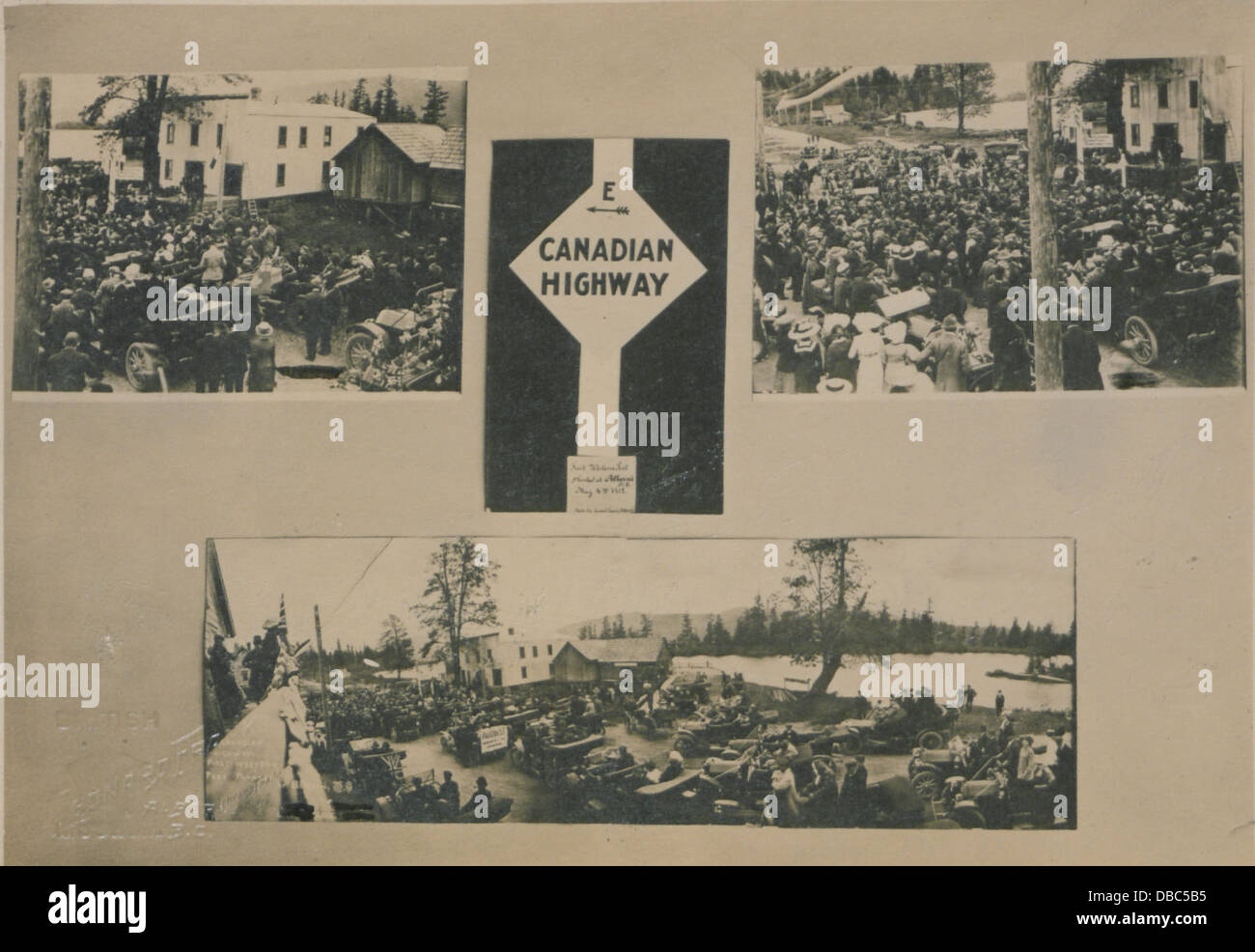 First western post, planted by Canadian Highway Association, at Alberni, British Columbia, 4th May, 1912 (HS85-10-25463) Stock Photo