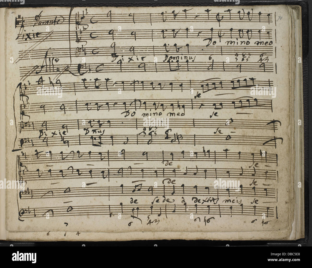 A manuscript of Francesco Durante's 'Dixit Dominus,' preserved in the ...