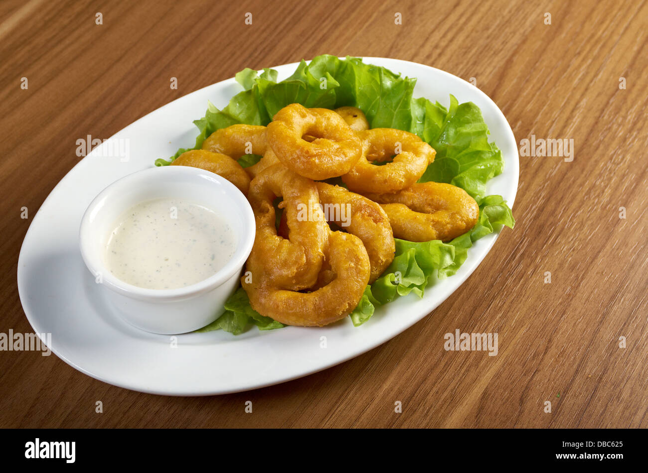 Onion Rings Breaded and Deep Fried Until Crispy Stock Photo - Alamy