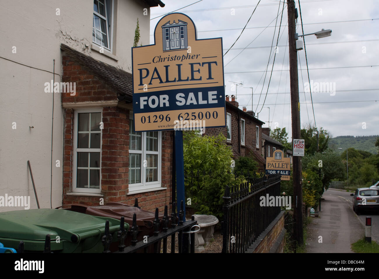 For Sale signs on houses in Wendover, Buckinghamshire that will be