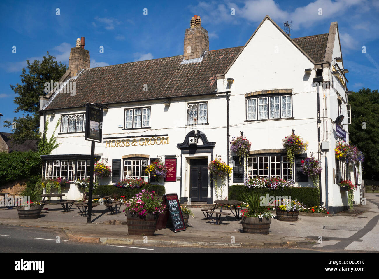 The Horse & Groom public house, Linby, Nottinghamshire, England, U.K. Stock Photo