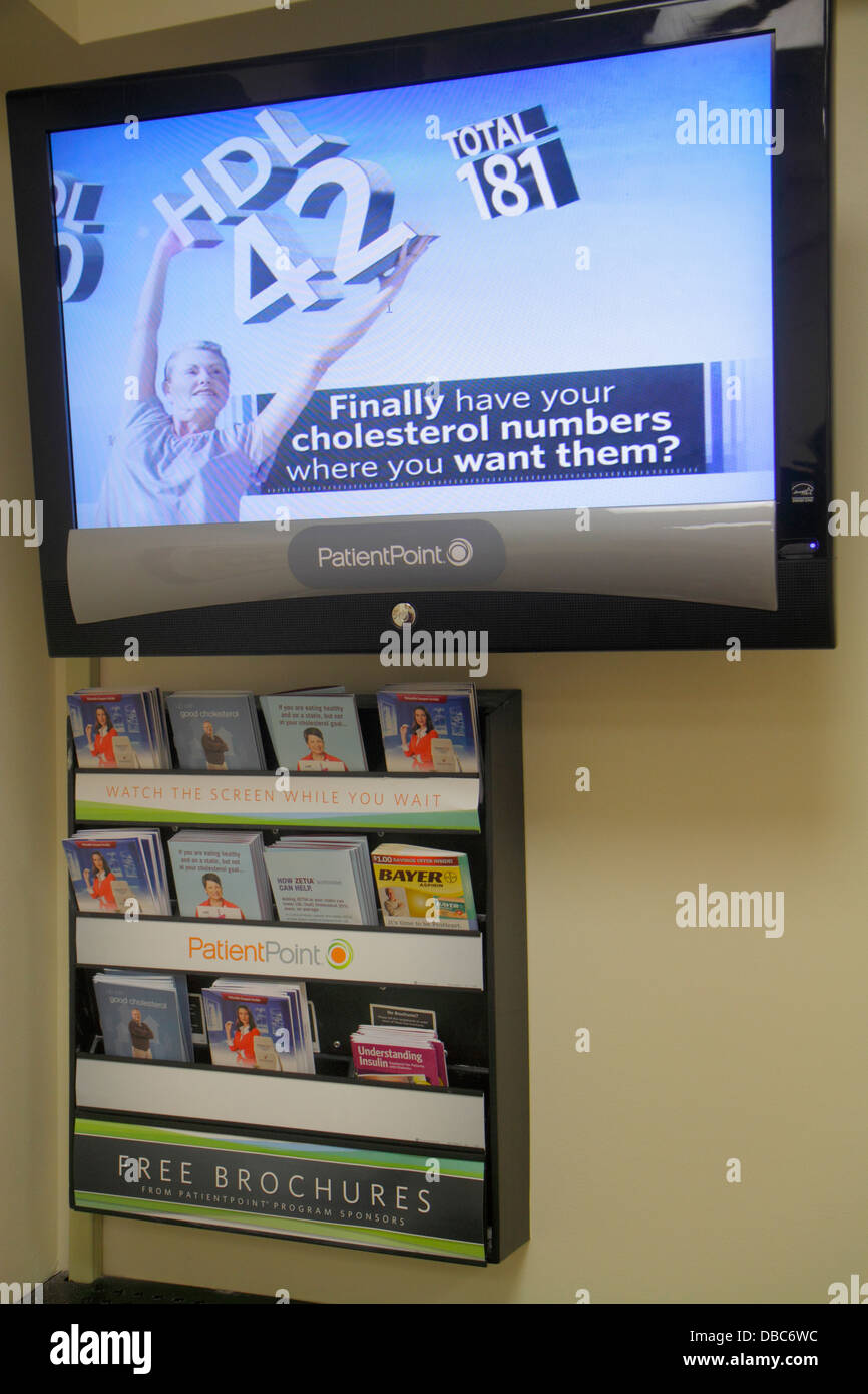 Miami Beach Florida,Mount Mt. Sinai Medical Center,centre,hospital,doctor's waiting room,office,free brochures,leaflets,information,health,PatientPoin Stock Photo