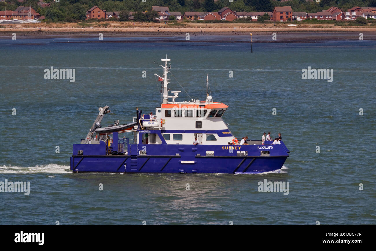 Survey Ship Callista, Southampton Water, Hampshire, England Stock Photo