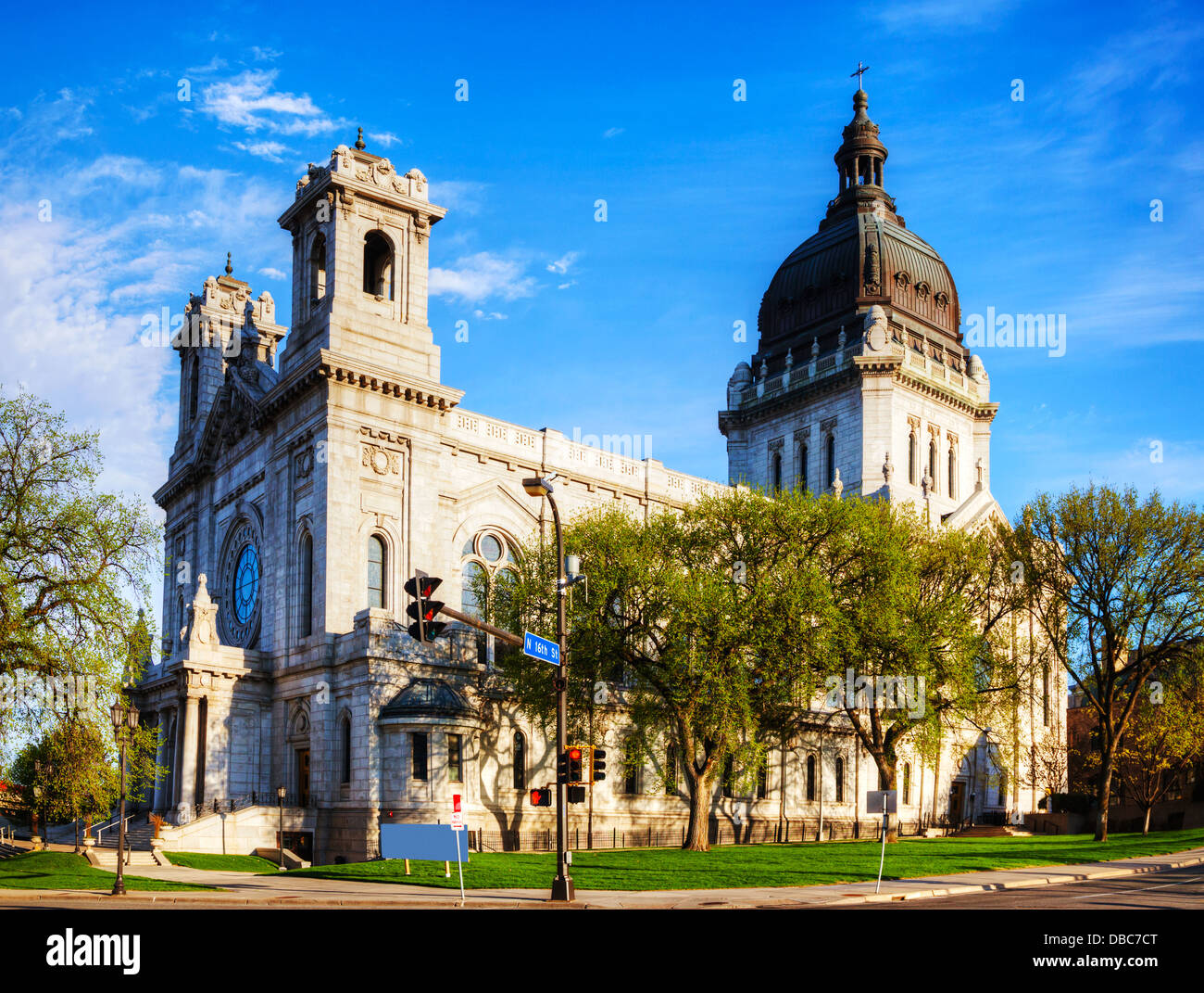 Basilica of Saint Mary in Minneapolis, MN in the morning Stock Photo