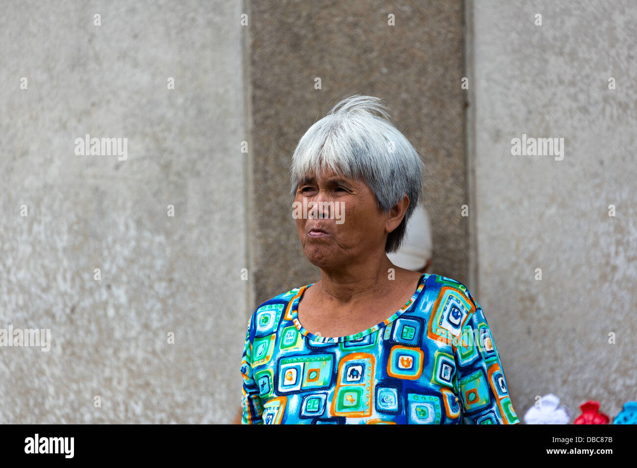 Market Woman in Tagbilaran on Bohol Island, Philippines Stock Photo