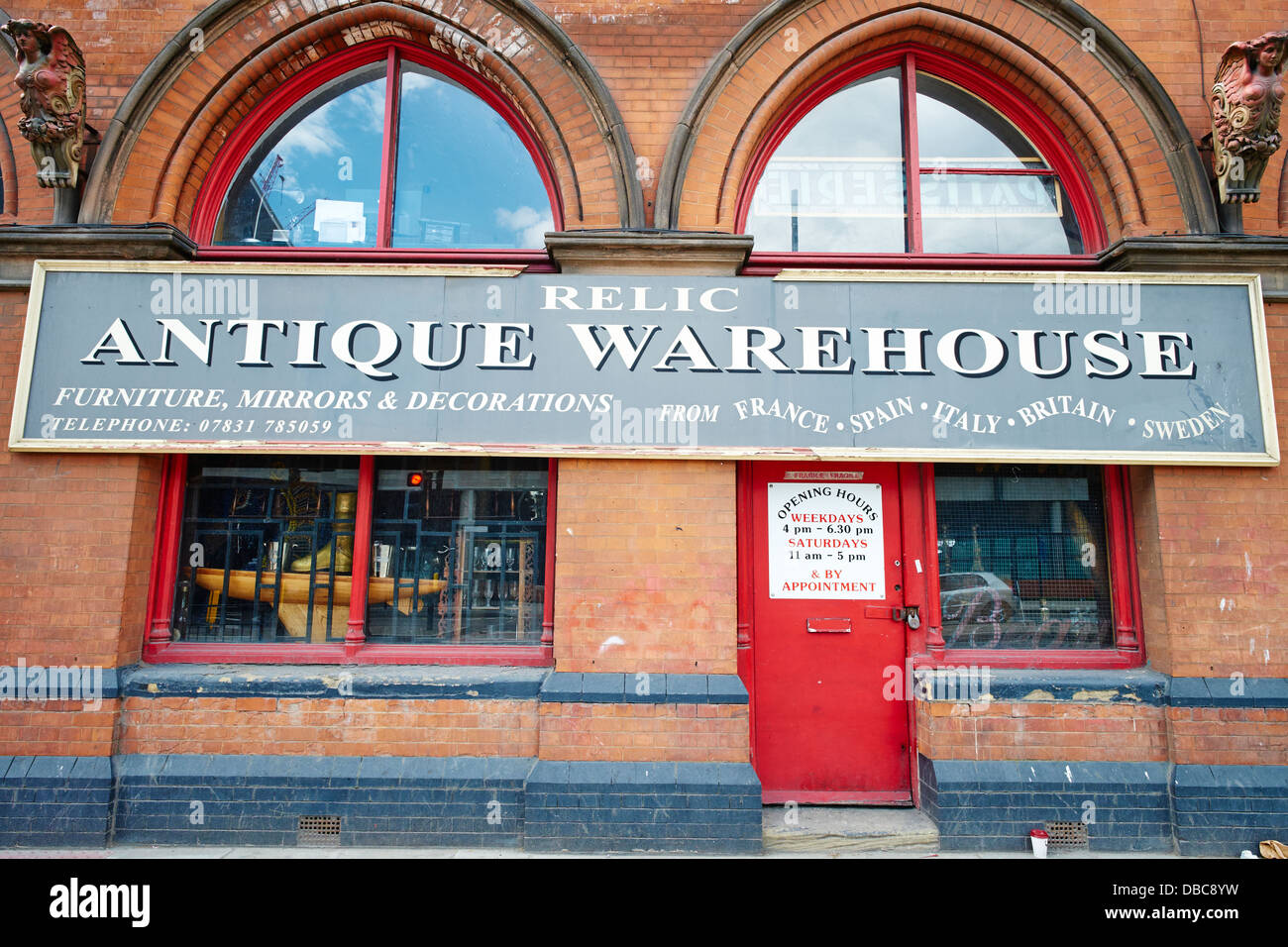 Relic Antique Warehouse Sign Midland Road London UK Stock Photo Alamy