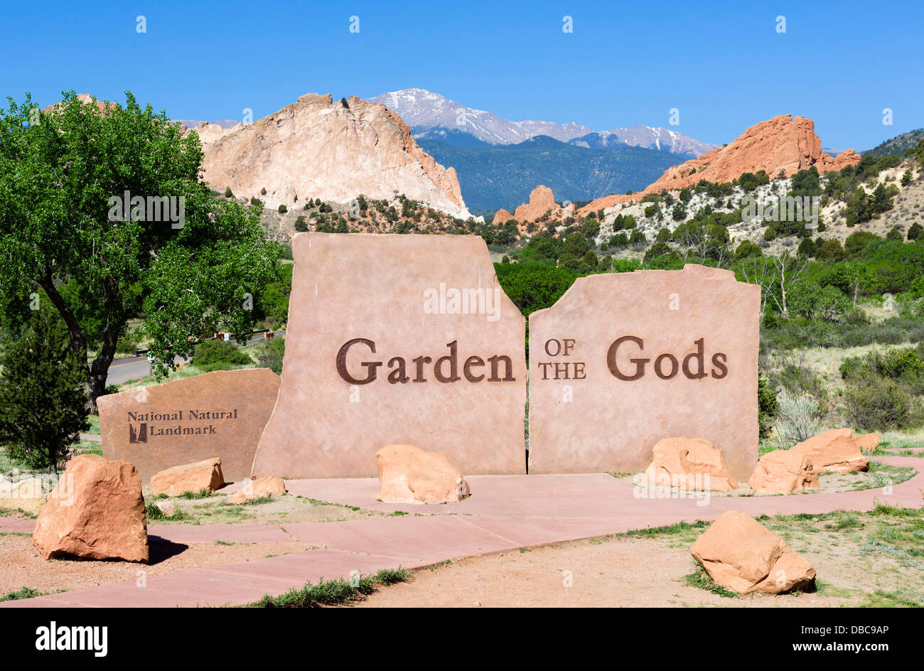 Entrance to Garden of The Gods public park, Colorado Springs, Colorado, USA Stock Photo