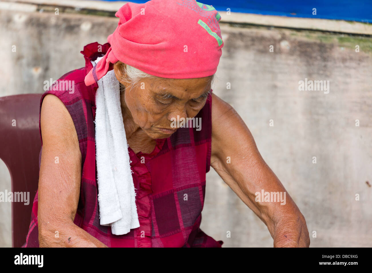 Market Woman in Tagbilaran on Bohol Island, Philippines Stock Photo