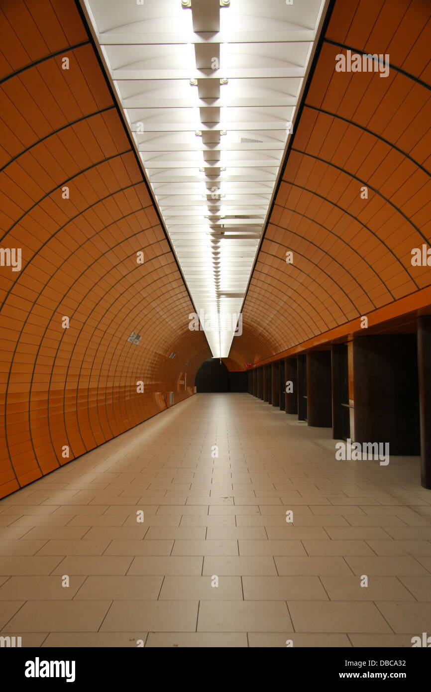 The Munich U Bahn Station Stock Photo