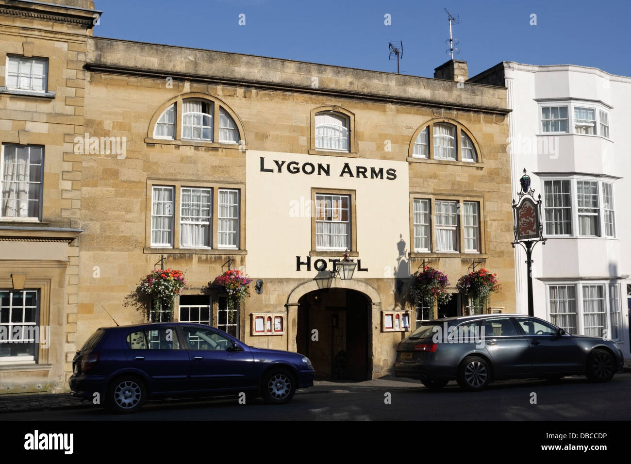 Lygon Arms Hotel in Chipping Campden High Street. England UK, Rural market town Stock Photo