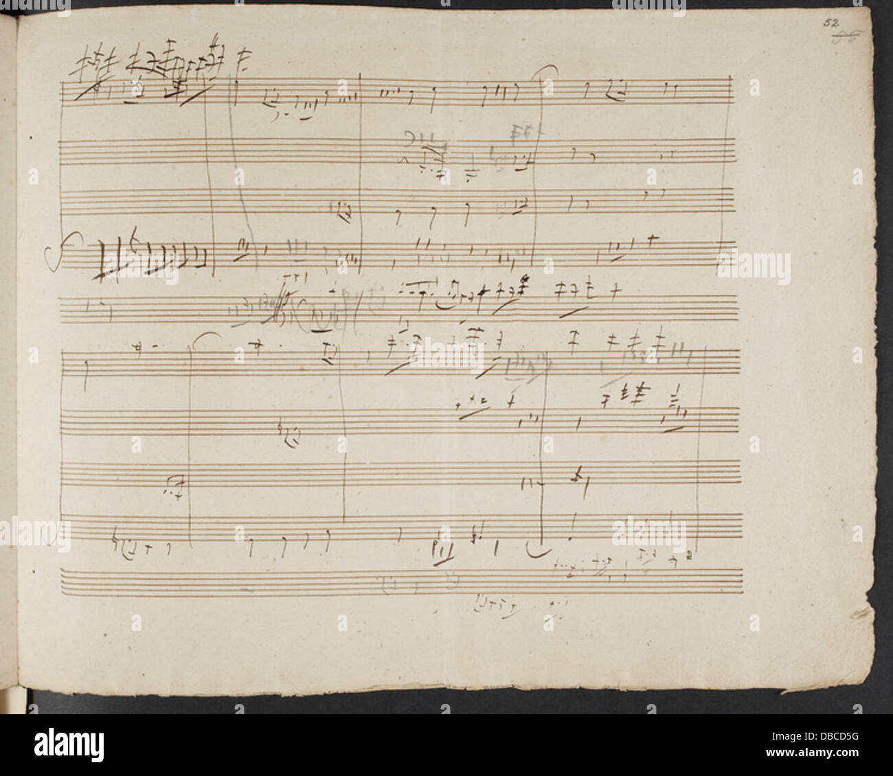 Ludwig van Beethoven's String Quartet Op. 131, depicted in this manuscript, is part of the British Library collection. This work is one of Beethoven's key contributions to classical music. Stock Photo