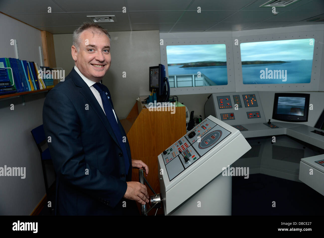 Richard Lochhead and the Scottish Cabinet visit to Shetland Scotland Summer 2013 Stock Photo