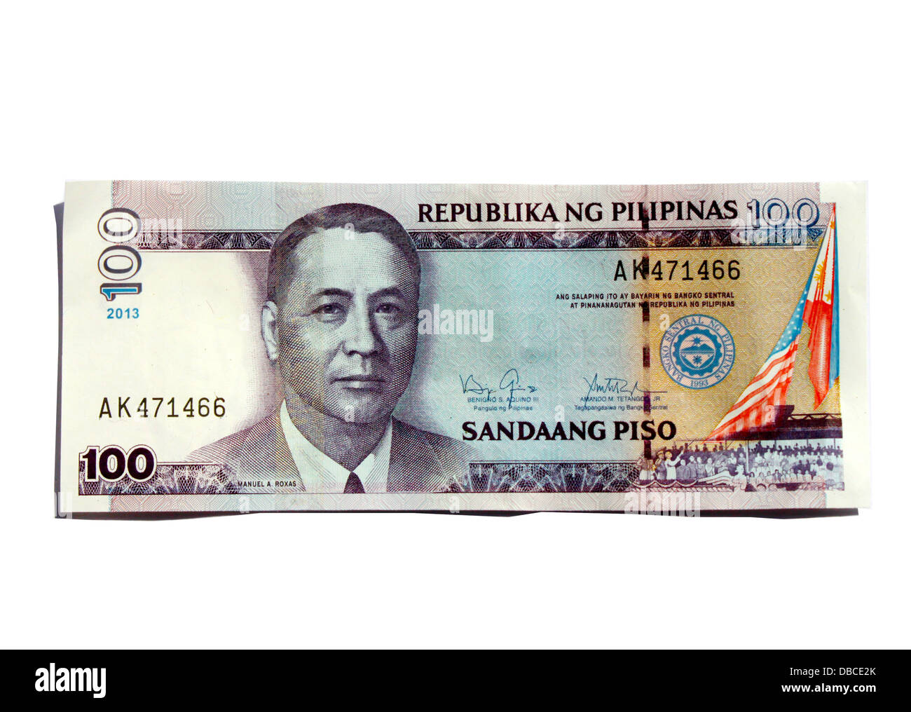 Philippine 100 peso bill Stock Photo
