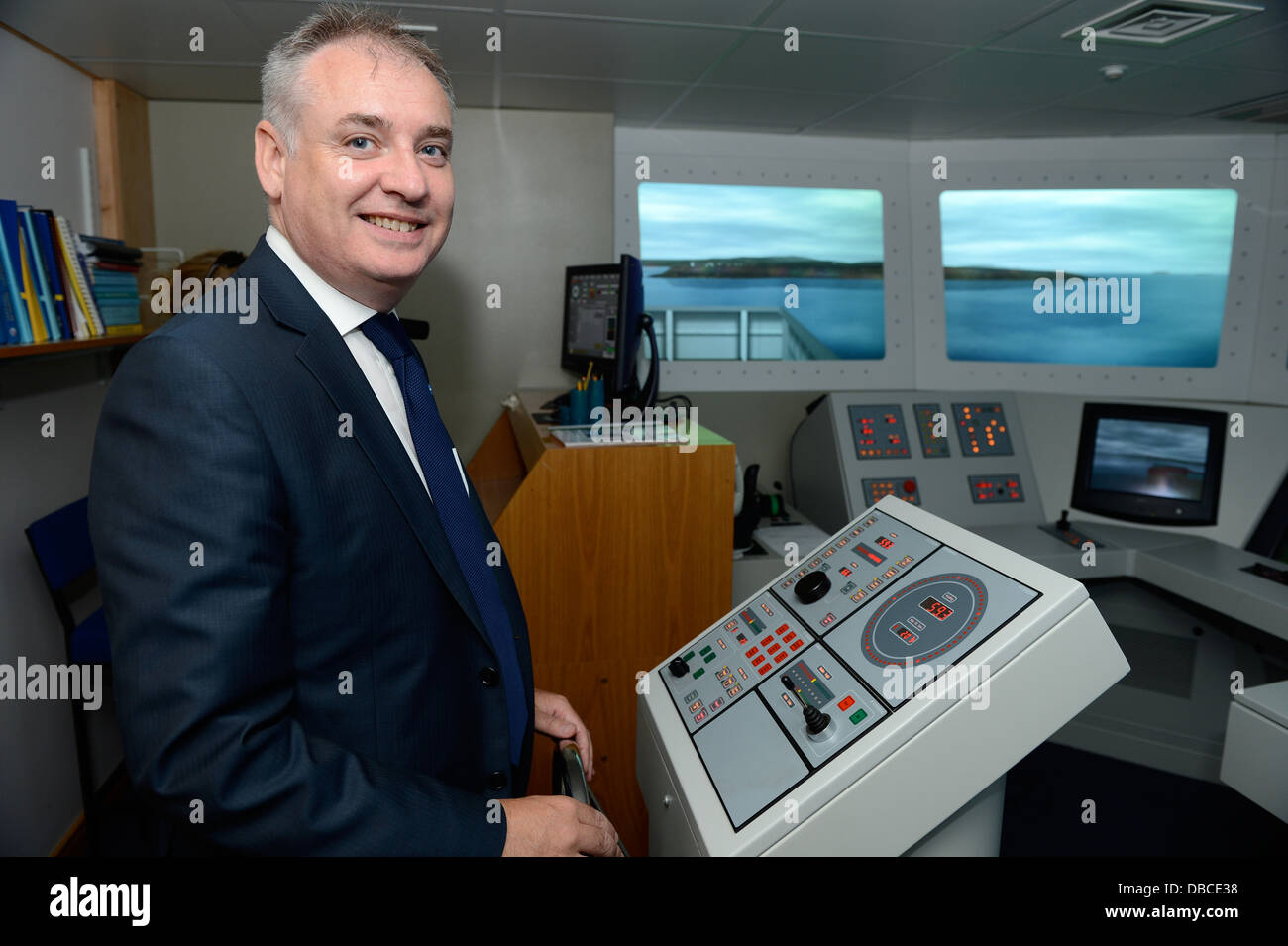 Richard Lochhead and the Scottish Cabinet visit to Shetland Scotland Summer 2013 Stock Photo