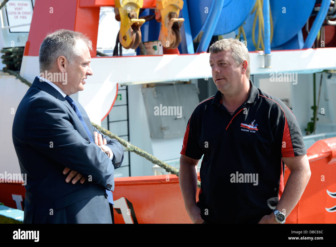 Richard Lochhead and the Scottish Cabinet visit to Shetland Scotland Summer 2013 Stock Photo