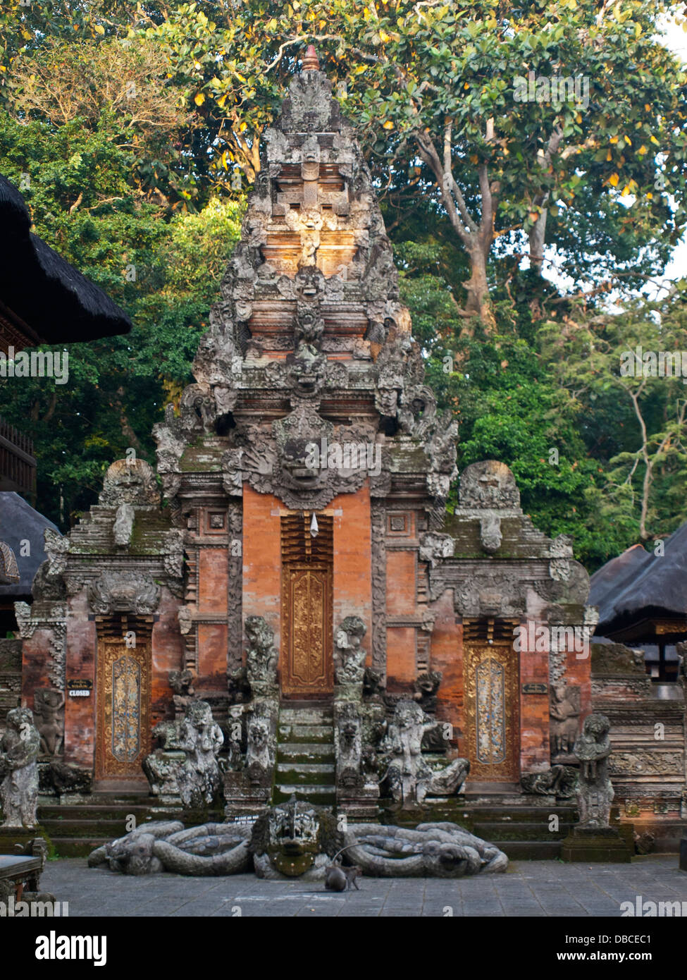 Ubud monkey forest temple door Stock Photo