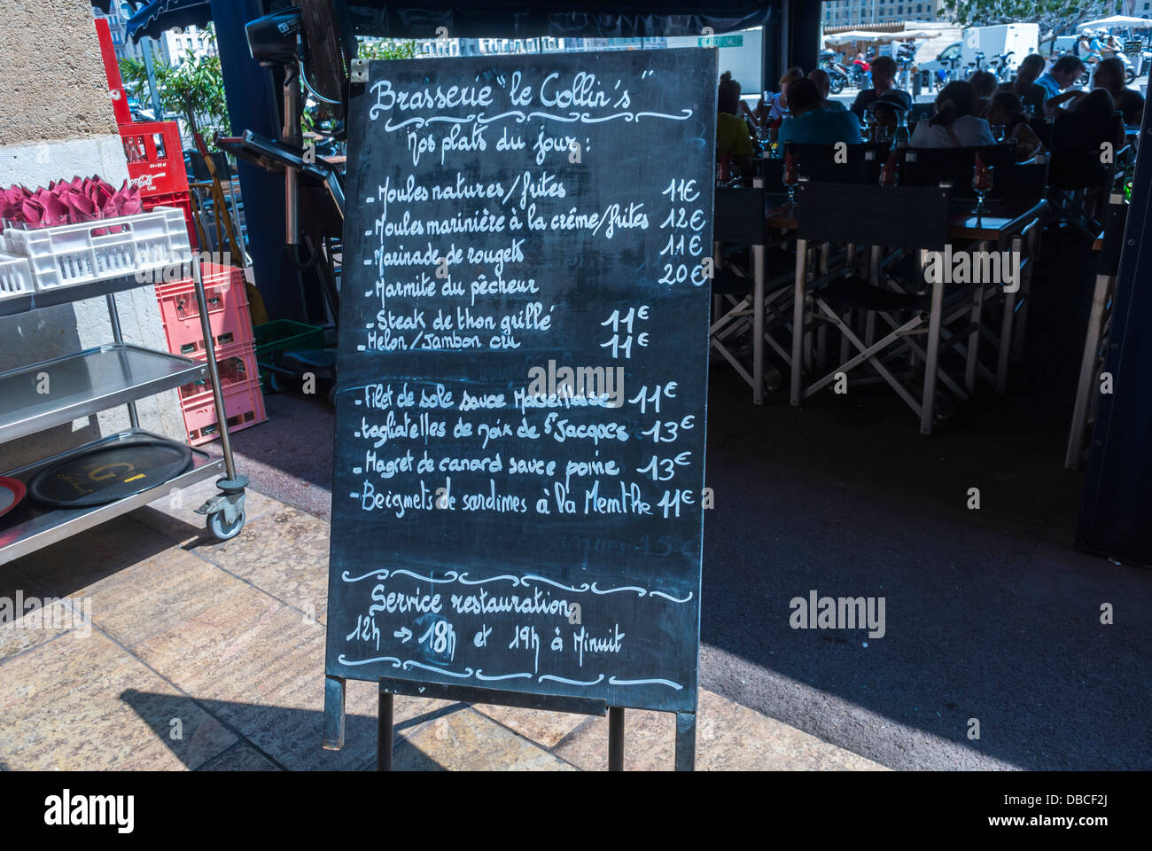 Marseille, France, Old Port Area, Detail Chalkboard Menu, French Bistro  Restaurant, South of France, food prices Stock Photo - Alamy