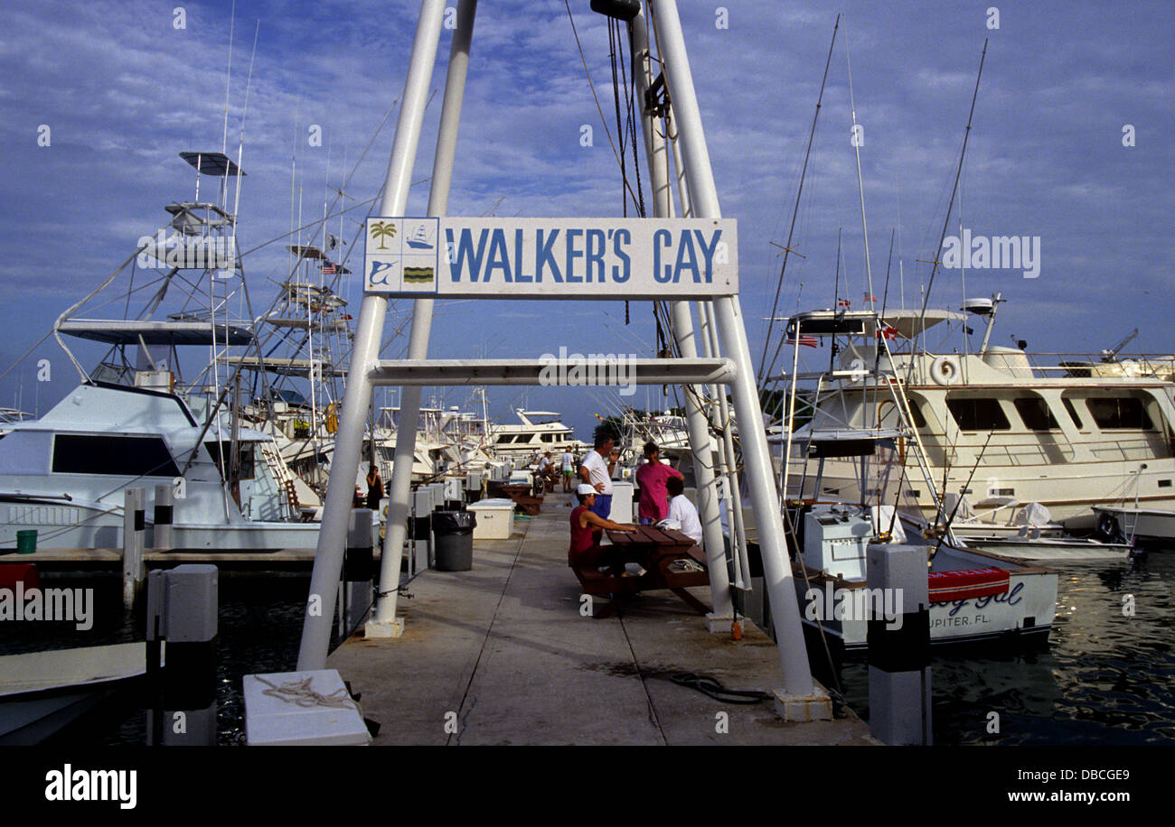 Sportfishing boats at Walker's Cay Marina Bahamas Stock Photo Alamy