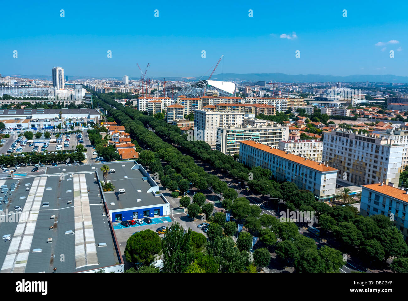 Marseille boulevard aerial scenics hires stock photography and images