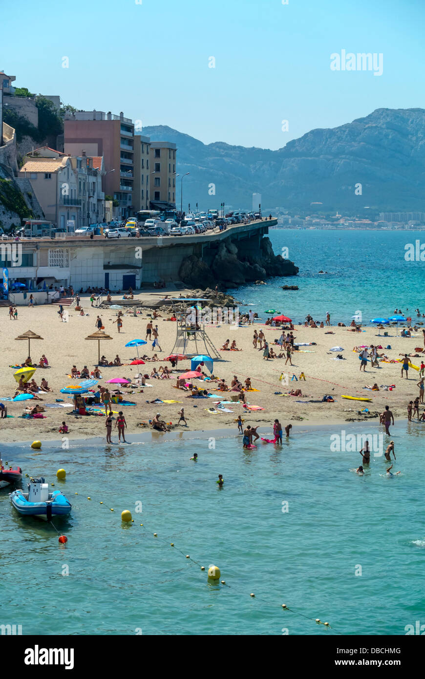 Marseille, France, Beach Scenes, on Mediterranean Sea, South of France Stock Photo