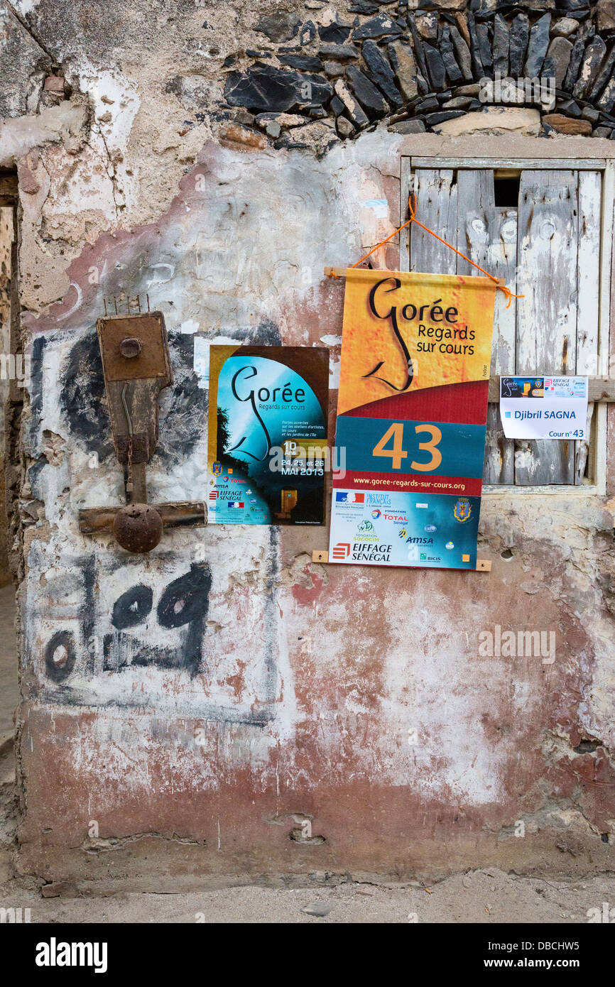 Poster Announcing Tenth Anniversary of Biannual Arts Festival, Goree Island, Senegal. Studio of Djibril Sagna. Stock Photo