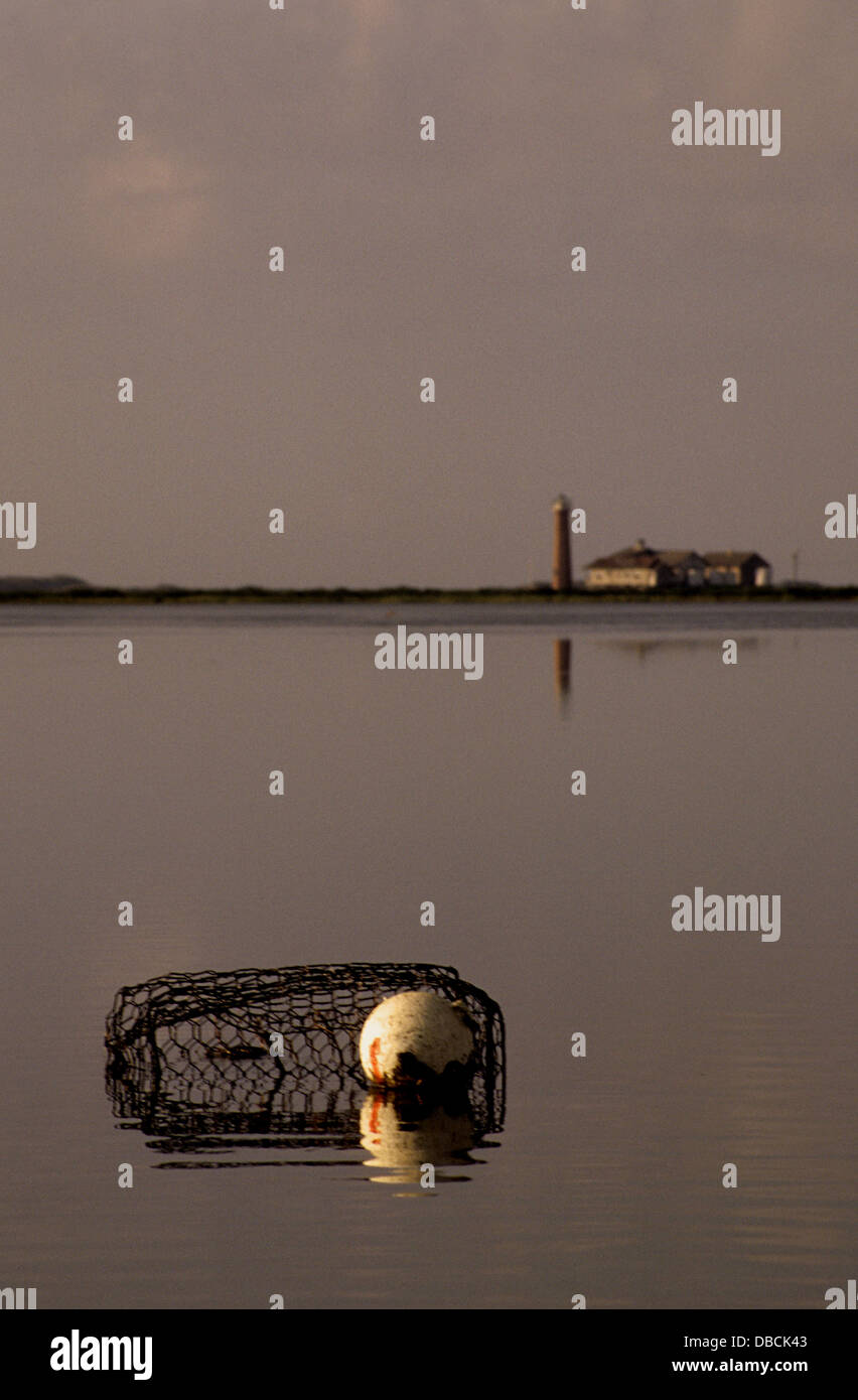 Crab fishing trap in the bay at Port Aransas Texas Stock Photo - Alamy