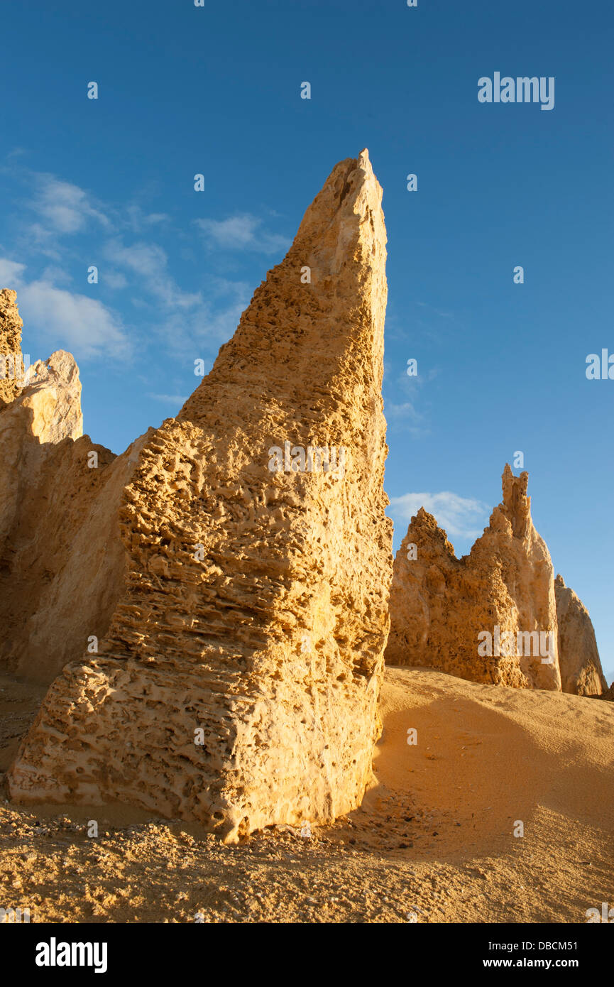 Sandstone pillars of the Pinnacles Desert in the heart of the Nambung National Park, Western Australia. Stock Photo