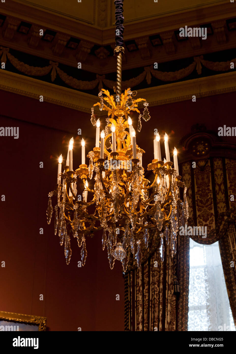 Crystal chandelier Stock Photo