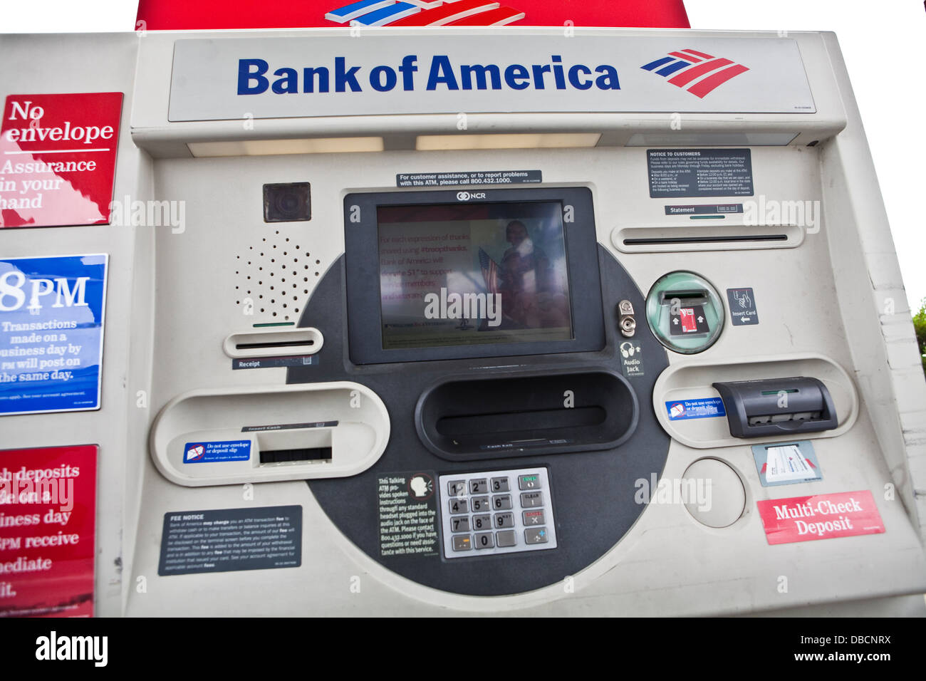 A Bank Of America Atm Is Pictured In South Portland Maine Stock Photo