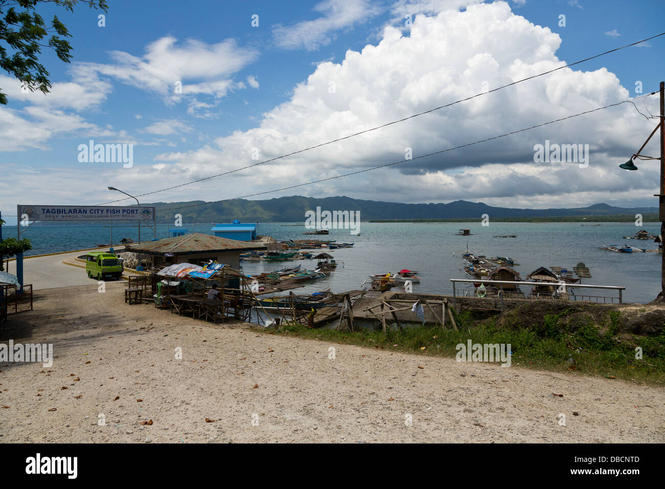 View over the Fish Port in Tagbilaran on Bohol Island, Philippines Stock Photo Alamy