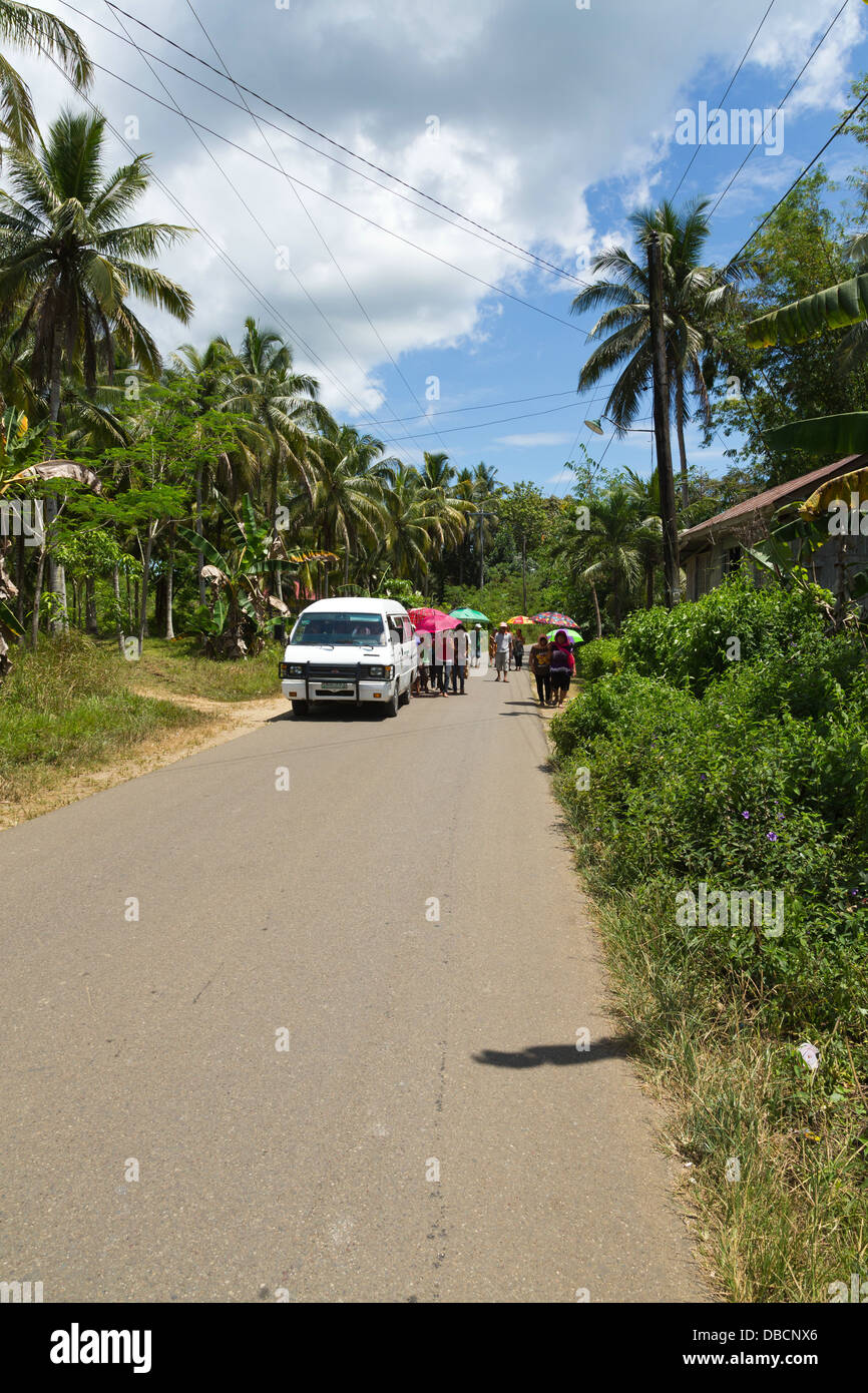 Funeral Procession in the Countryside on Bohol Island, Philippines Stock Photo