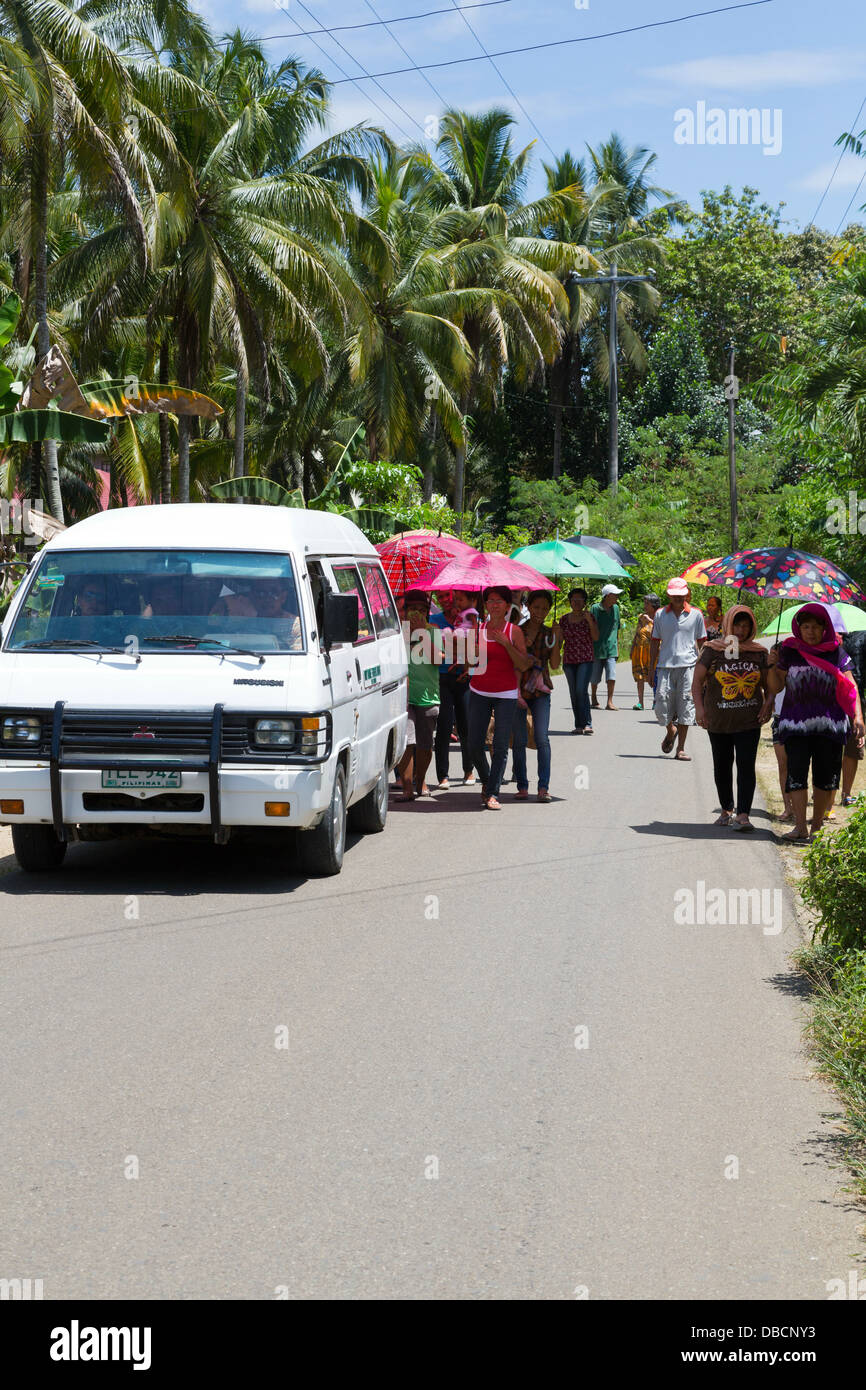 Funeral Procession in the Countryside on Bohol Island, Philippines