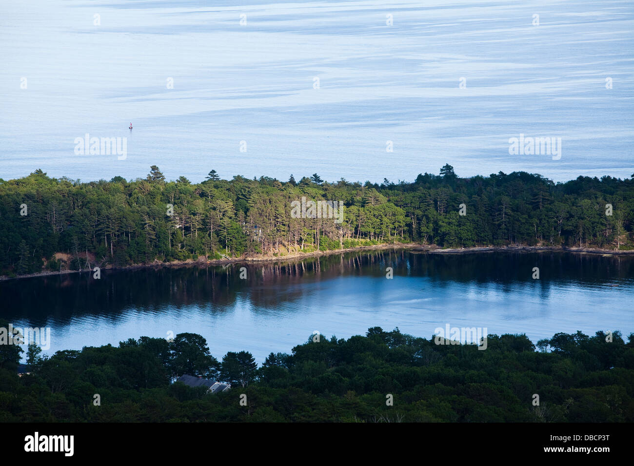 Sun sets on Sherman Cove in Camden, Maine Stock Photo Alamy