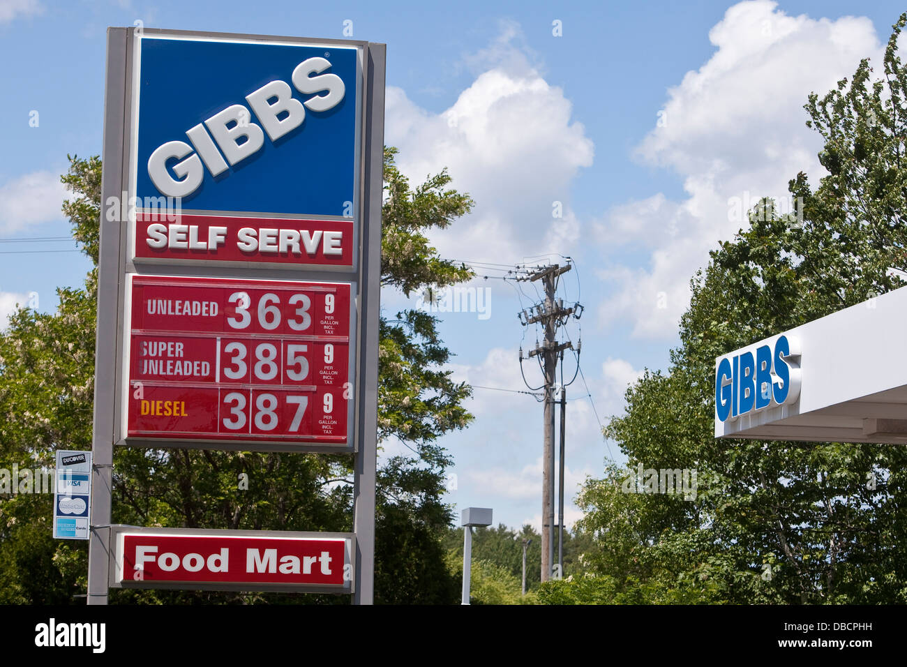 A GIBBS gas station is pictured in South Casco, Maine Stock Photo Alamy