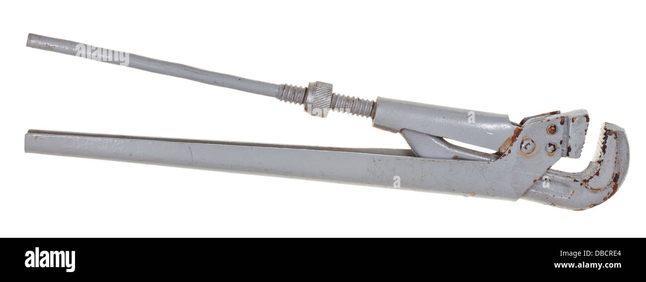 pipe wrench isolated on white background Stock Photo - Alamy