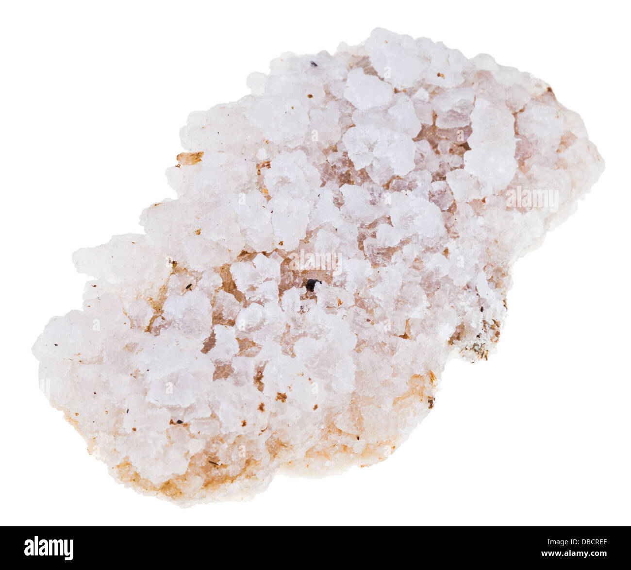 crust of sea salt from Dead Sea coast isolated on white background Stock Photo