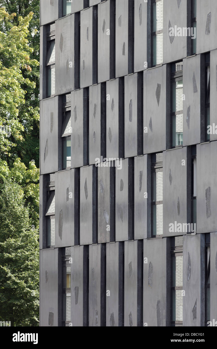 Chasse Park Housing, Breda, Netherlands. Architect: OMA, 2001. Detail of  apartment block facade, designed by Xaveer de Geyter Ar Stock Photo - Alamy