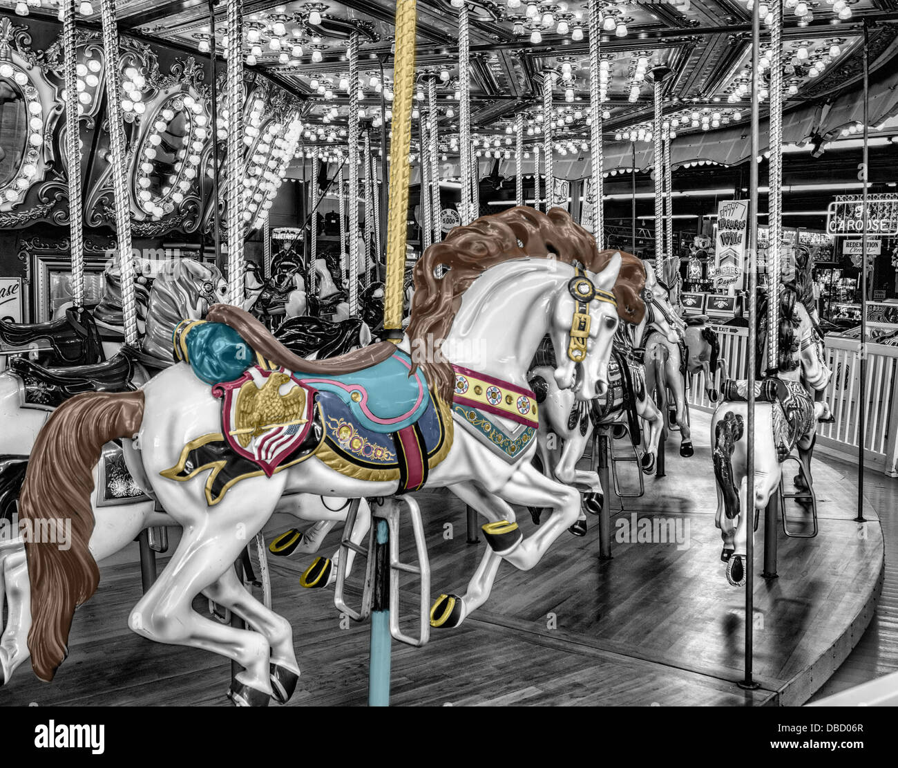 carousel horse merry-go-round the horse amusement Stock Photo