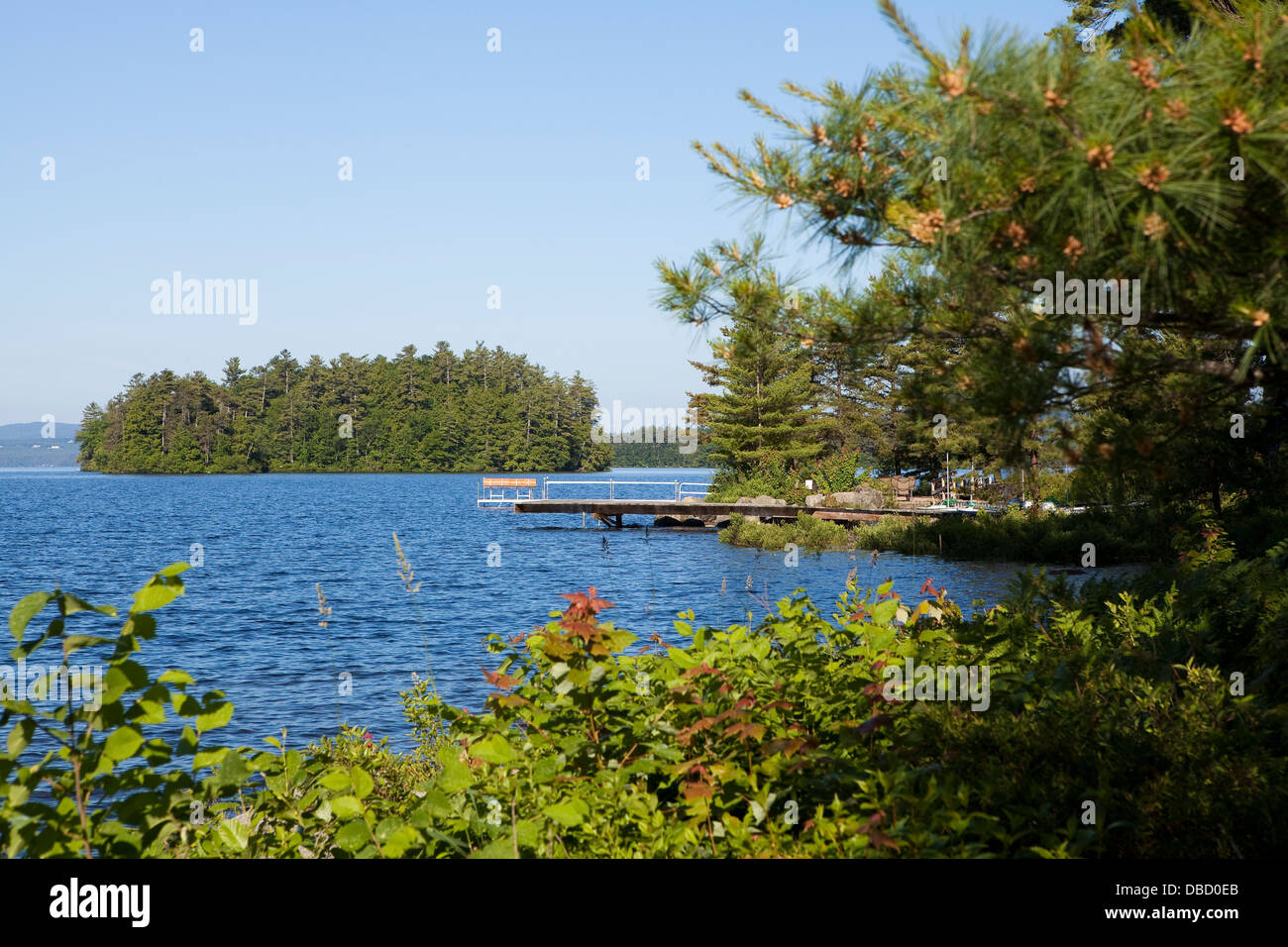 A dock is pictured on Sebago Lake in South Casco, Maine Monday Stock