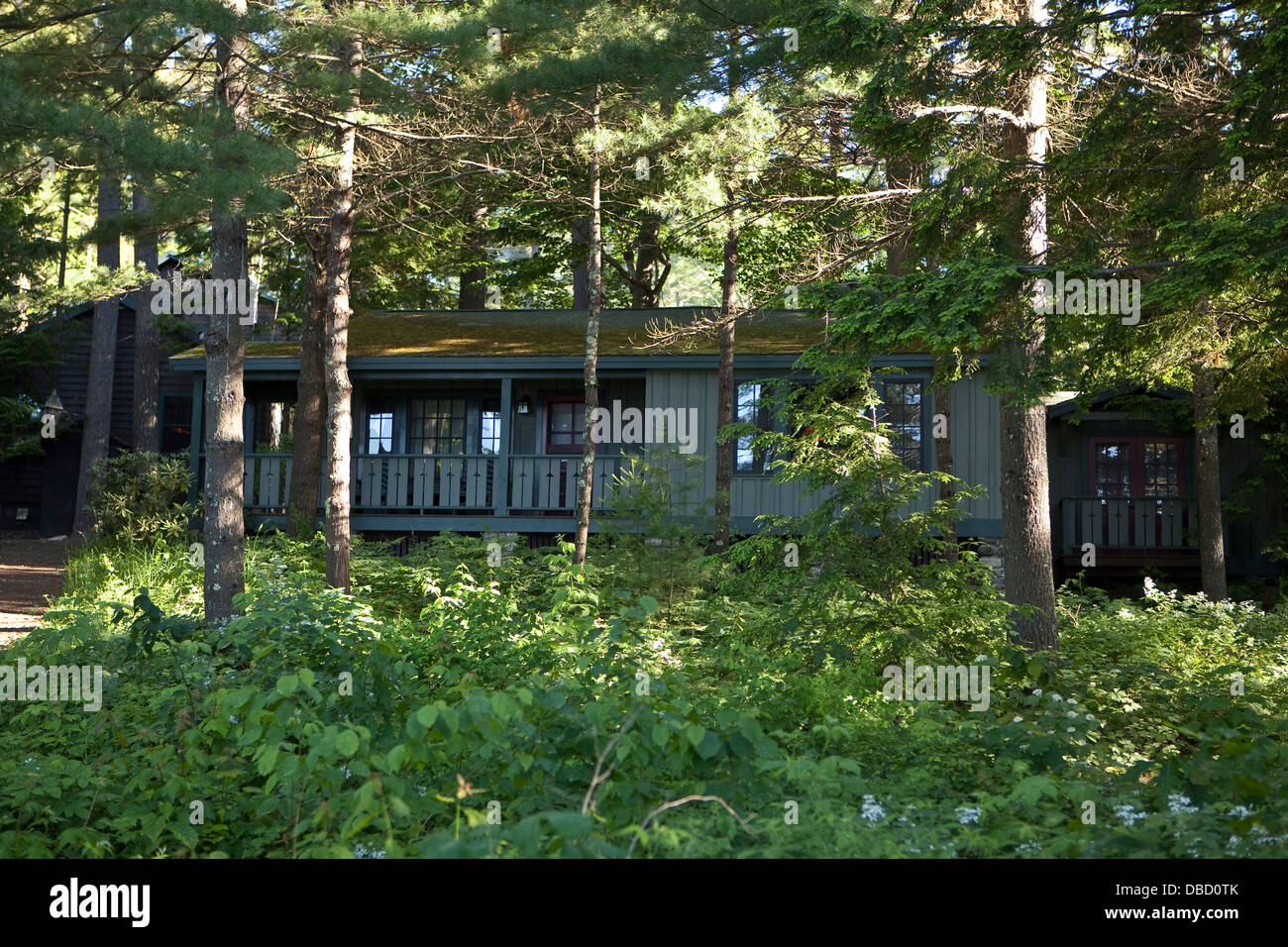 A cabin is pictured at Migis Lodge by Sebago Lake in South Casco, Maine