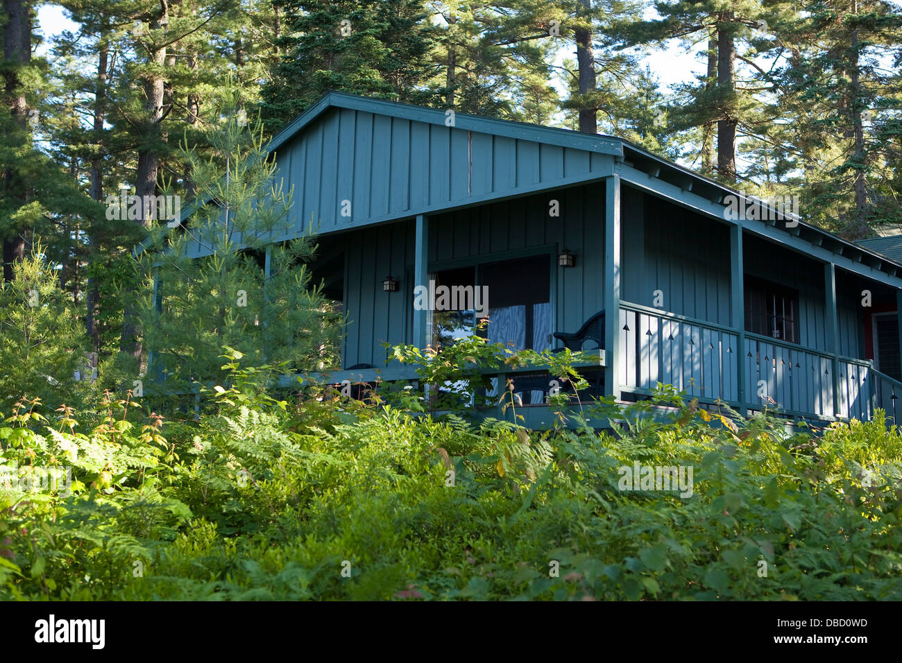 A cabin is pictured at Migis Lodge by Sebago Lake in South Casco, Maine