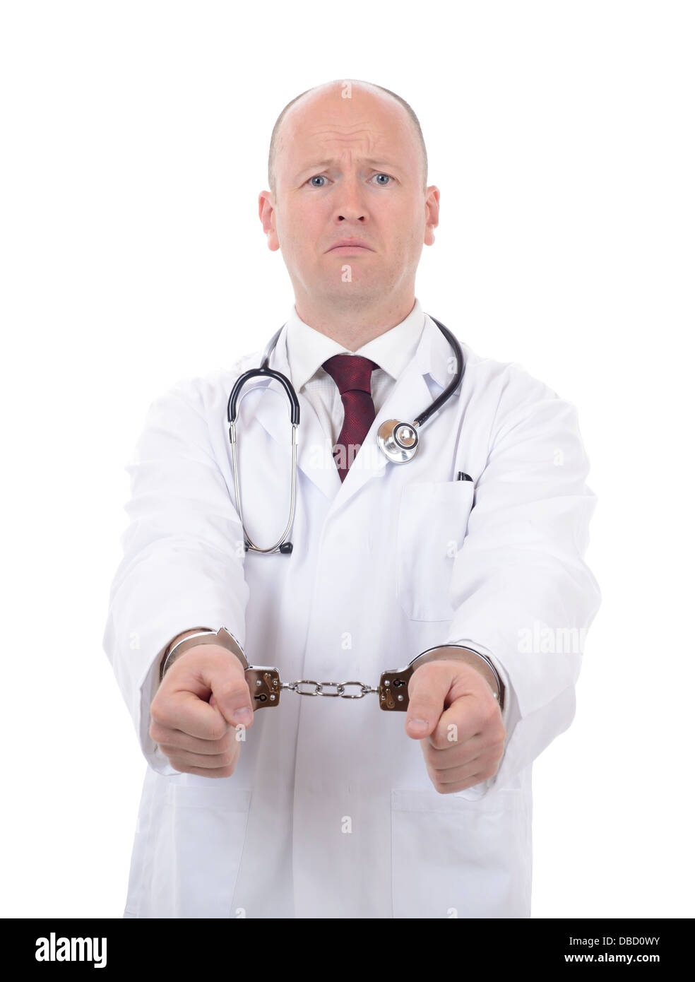 Malpractice by a doctor isolated on white background Stock Photo