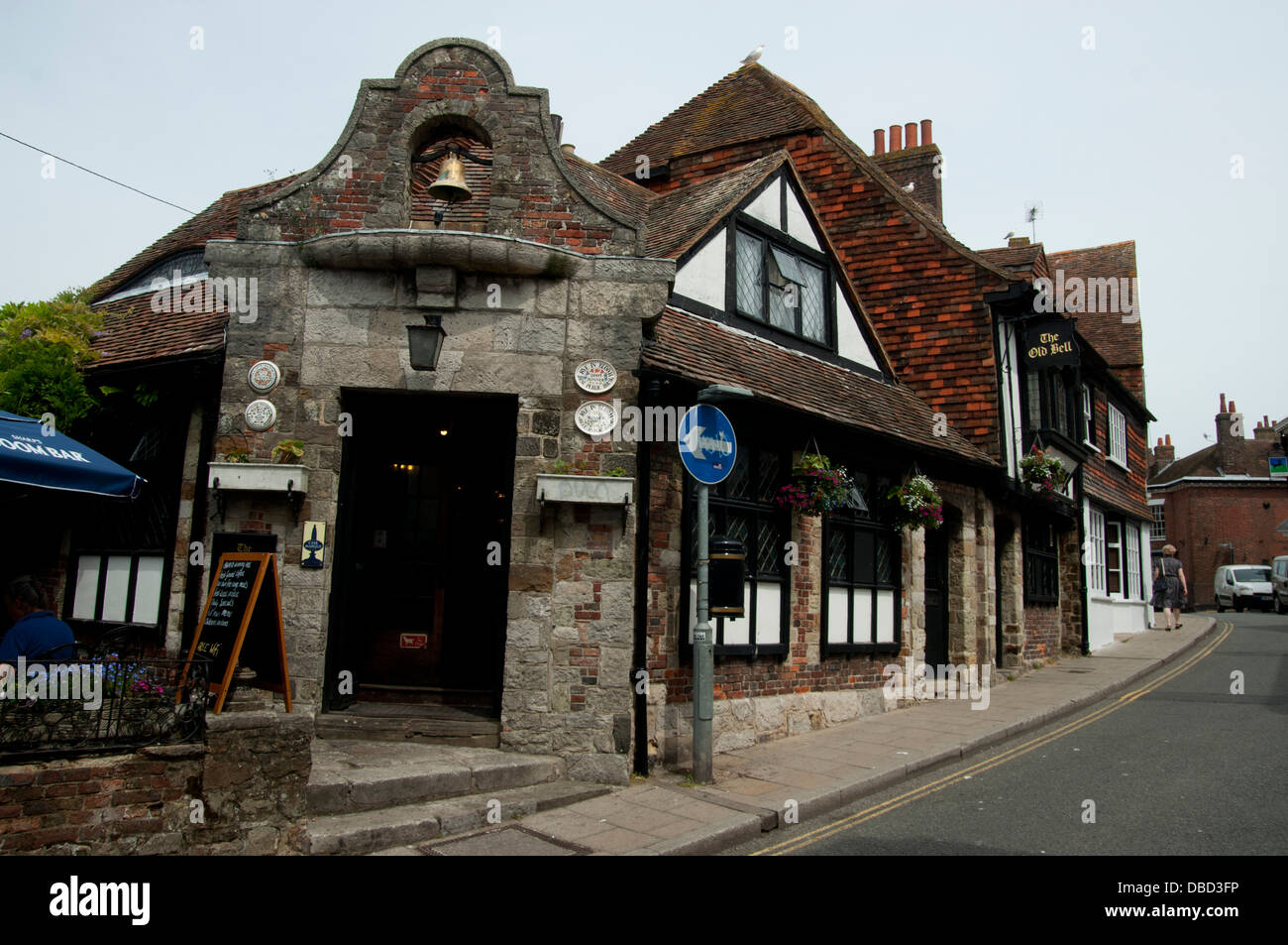 Rye east Sussex coastal cinque port ancient medieval town. Old bell Pub Stock Photo